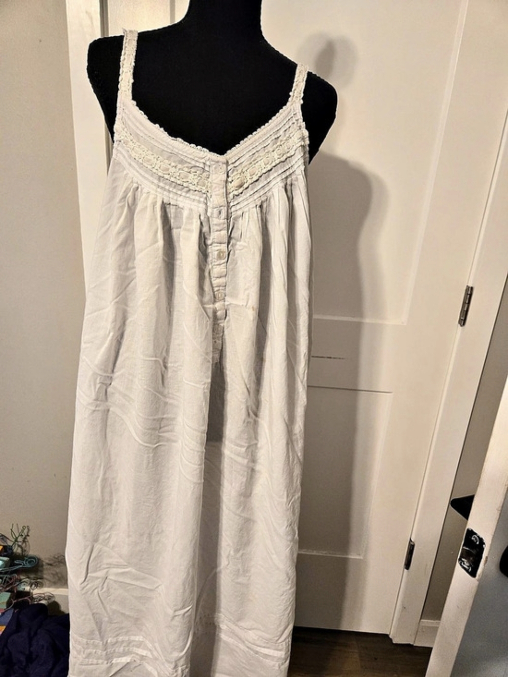 Eileen West Maxi Nightgown in White Size Large